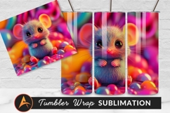 Adorable Cartoon Mouse Sitting Among Colorful Candies Product Image 1