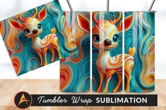 Cute Abstract Deer Illustration Tumbler Png Product Image 1