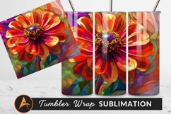 Abstract Zinnia Flower Artistic Digital Illustration Product Image 1