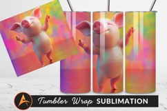 Happy Pig Cartoon Character With Open Arms Tumbler Product Image 1