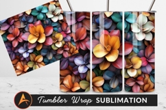 Colorful Flower Petal Background Tumbler Png Design Product Image 1