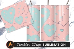 Pastel Hearts Cute Love Pattern Background Tumbler Png Product Image 1