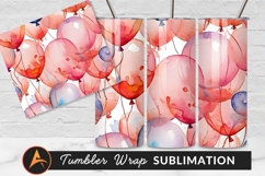Watercolor Balloons Seamless Pattern Tumbler Png Design Product Image 1