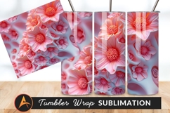 Pink Flower Art Delicate Background Tumbler Png Product Image 1