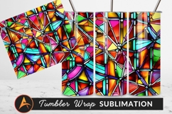 Vibrant Stained Glass Abstract Geometric Tumbler Design Product Image 1