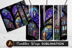 Vibrant Stained Glass Cathedral Window Tumbler Art Product Image 1