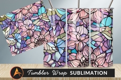 Floral Stained Glass Pattern Pastel Colors Tumbler Product Image 1
