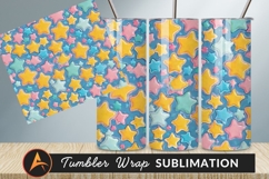 Colorful Stars Pattern Design Tumbler Png Product Image 1