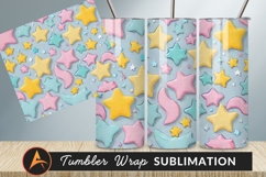 Pastel Star Pattern Tumbler Png Design Product Image 1