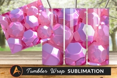 Pink Shiny Dodecahedron Shapes Tumbler Png Product Image 1