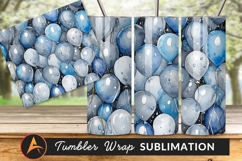Blue And Gray Watercolor Balloon Bunch Tumbler Png Product Image 1