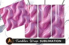 Pink Iridescent Liquid Swirl Abstract Background Tumbler Png Product Image 1