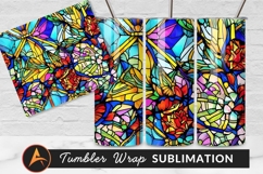 Vibrant Stained Glass Floral Seamless Pattern Product Image 1