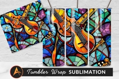Stained Glass Musical Instruments Tumbler Png Product Image 1