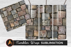 Textured Stone Brick Wall Design Background Tumbler Product Image 1