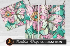 Abstract Floral Stained Glass Style Seamless Pattern Product Image 1