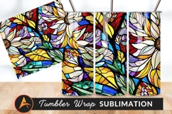 Colorful Floral Stained Glass Pattern Tumbler Png Product Image 1
