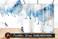 Blue Watercolor Abstract Background Tumbler Png Design Product Image 1