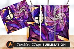Abstract Stained Glass Swirl In Purples And Yellow Tumbler Product Image 1
