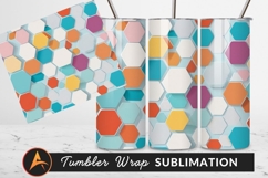 Colorful Hexagons Background Design Tumbler Png Product Image 1