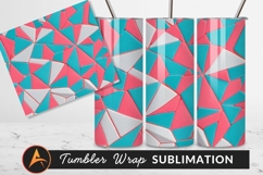 Abstract Triangular Pattern In Teal Pink And White Product Image 1