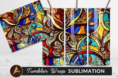 Vivid Colorful Stained Glass Pattern Tumbler Png Product Image 1