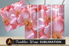 Pink And Gold Floral Abstract Tumbler Png Product Image 1