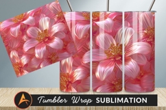 Pink Floral Background Pattern Tumbler Png Product Image 1