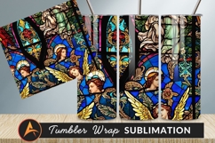 Stained Glass Angels Beautiful Religious Window Art Product Image 1