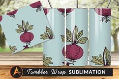 Beetroot Vegetable Pattern Background Design Tumbler Png Product Image 1