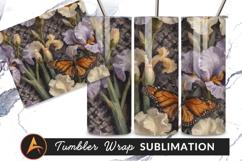 Butterfly On Irises Fine Art Tumbler Png Product Image 1