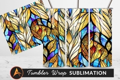 Stained Glass Floral Seamless Pattern Tumbler Design Product Image 1