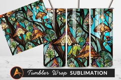 Stained Glass Tree Art Nouveau Tumbler Png Product Image 1