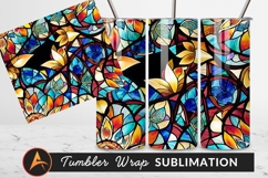 Colorful Abstract Stained Glass Design Floral Pattern Product Image 1