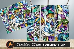 Floral Abstract Stained Glass Style Pattern Tumbler Art Product Image 1