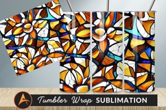 Abstract Floral Stained Glass Effect Tumbler Png Product Image 1