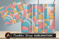 Pastel Geometric Shapes Mosaic Background Tumbler Png Product Image 1