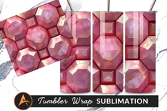 Pink Geometric Pattern With Golden Cracks Surface Tumbler Product Image 1