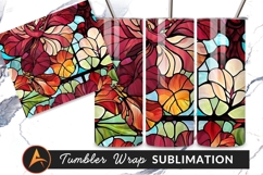 Floral Stained Glass Pattern Digital Art Tumbler Design Product Image 1