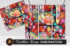Abstract Floral Stained Glass Window Tumbler Png Product Image 1