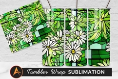 Green Floral Stained Glass Window Seamless Pattern Product Image 1