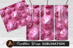 Pink Gemstones On Pink Background Tumbler Png Product Image 1