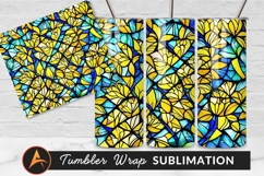 Floral Stained Glass Style Pattern Tumbler Design Product Image 1