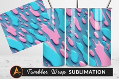Abstract Pink And Blue Paint Tumbler Png Product Image 1