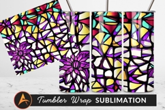 Vibrant Stained Glass Floral Art Tumbler Png Product Image 1