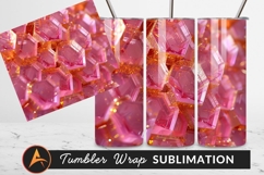 Pink Cubes With Gold Glitter Tumbler Png Product Image 1