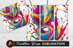Vibrant Colorful Paint Splash Tumbler Png Image Product Image 1
