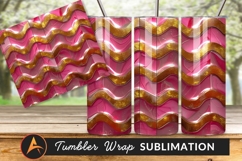 Pink And Gold Wavy Tumbler Png Pattern Product Image 1