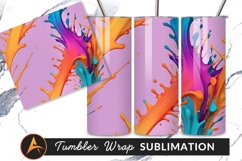 Colorful Paint Splashes Abstract Background Tumbler Png Product Image 1
