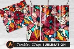 Stained Glass Floral Pattern For Tumbler Png Product Image 1